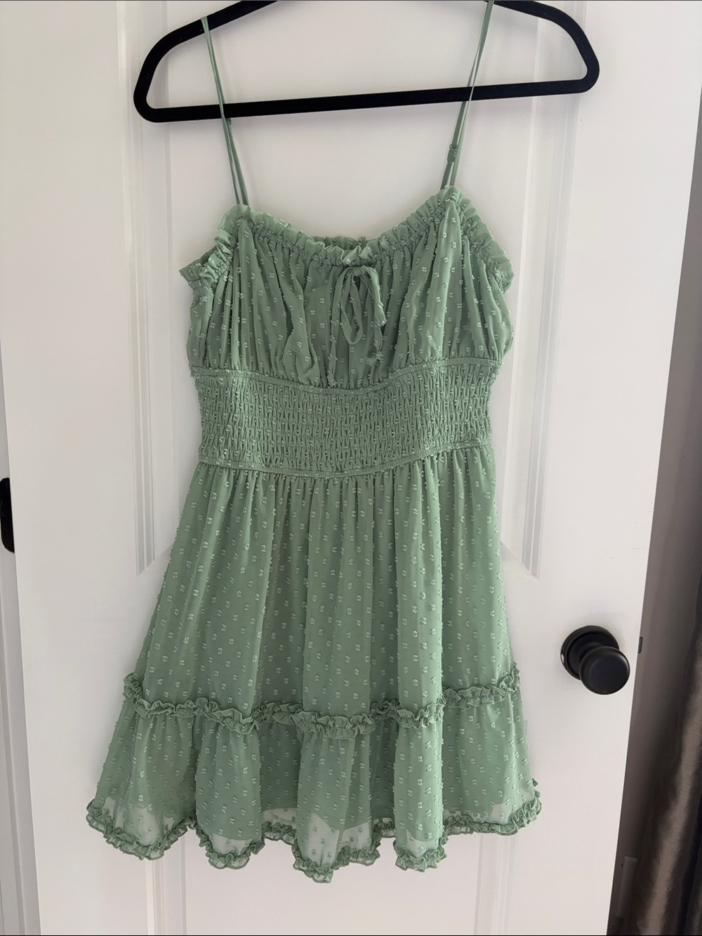 Sage Green Spaghetti-Strap Dress